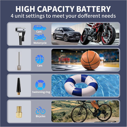 Car Jump Starter with Air Compressor 4000A Peak Battery Jump Starter 12V 150PSI Jump Box (Up to 9L Gas,7.0L Diesel Engine) Auto Booster,Led Light & 15000MA with 65W USB Quick Charger and Type C