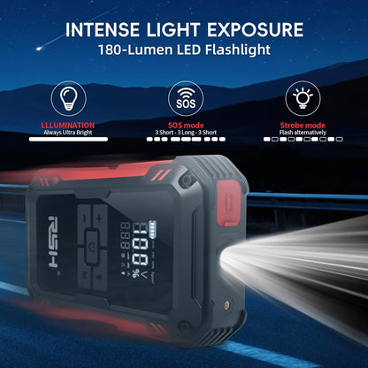 Car Jump Starter with Air Compressor 4000A Peak Battery Jump Starter 12V 150PSI Jump Box (Up to 9L Gas,7.0L Diesel Engine) Auto Booster,Led Light & 15000MA with 65W USB Quick Charger and Type C